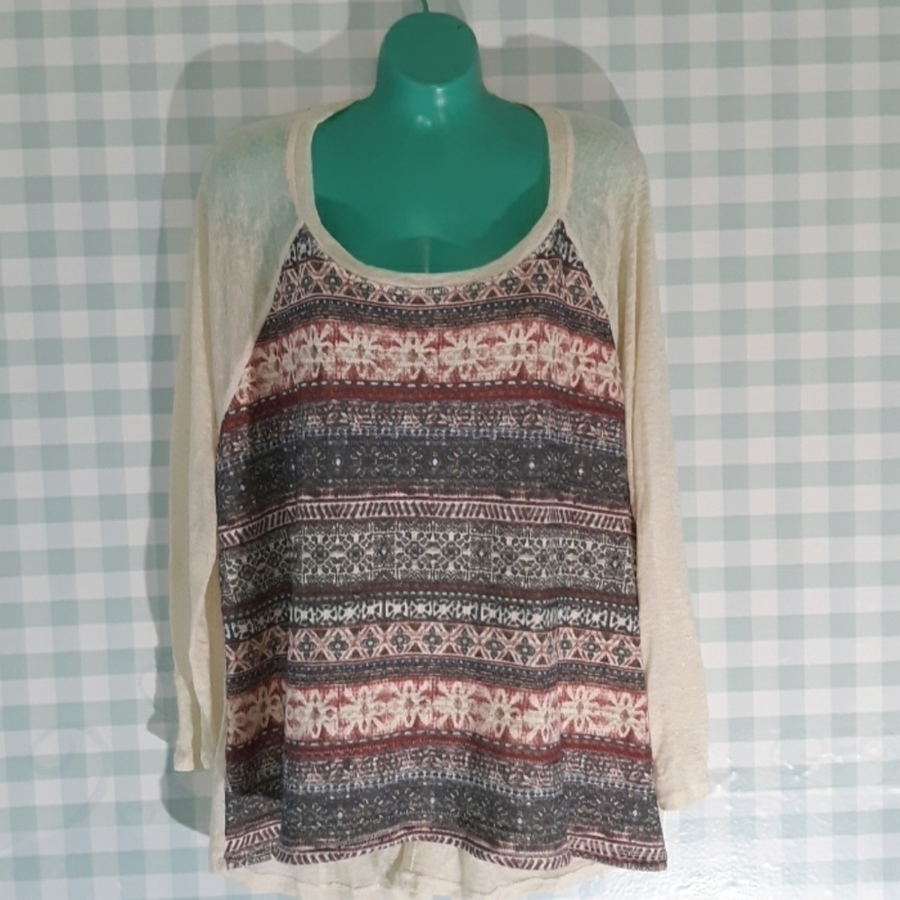 Eyeshadow 2x long sleeve casual tee